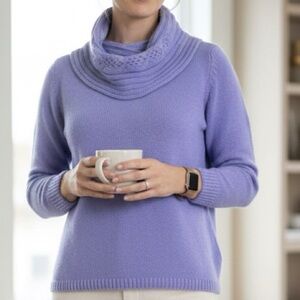 Charter Club Purple Cowl Neck Sweater